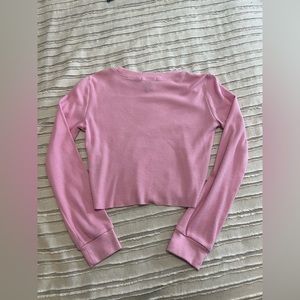 Pink long sleeve ribbed shirt